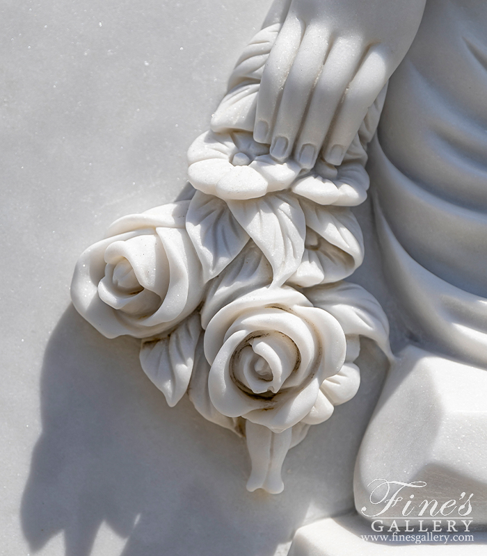 Marble Memorials  - Weeping Angel Headstone - MEM-486